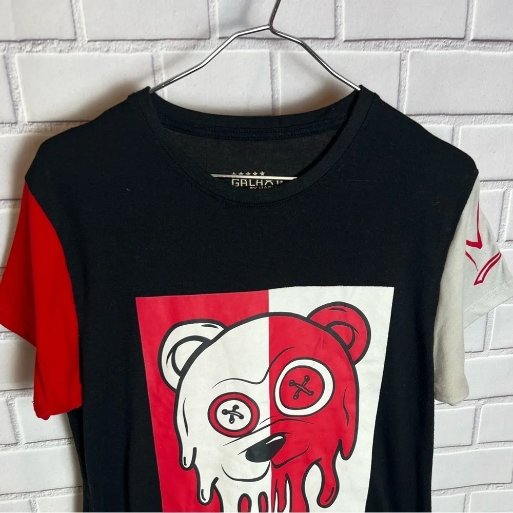 GALAXY by Harvic Black & Red Bear Graphic Tee/boys size S
